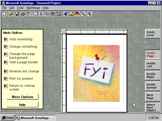 Microsoft Greetings 99 - Edit